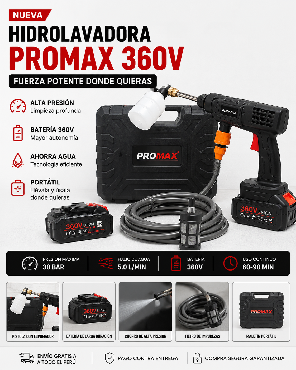 HIDROLAVADORA PROMAX 360V PORTÁTIL